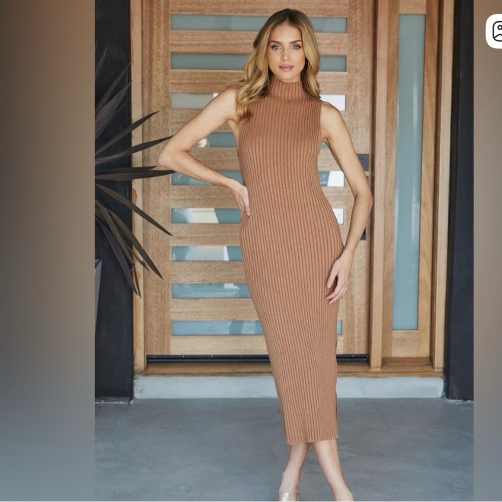 🤎 Milio-Milano Mock Neck Midi Dress | Camel | Sizes XS/S & M/L | NWT
